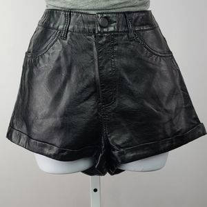 H&M faux leather shorts sz8!